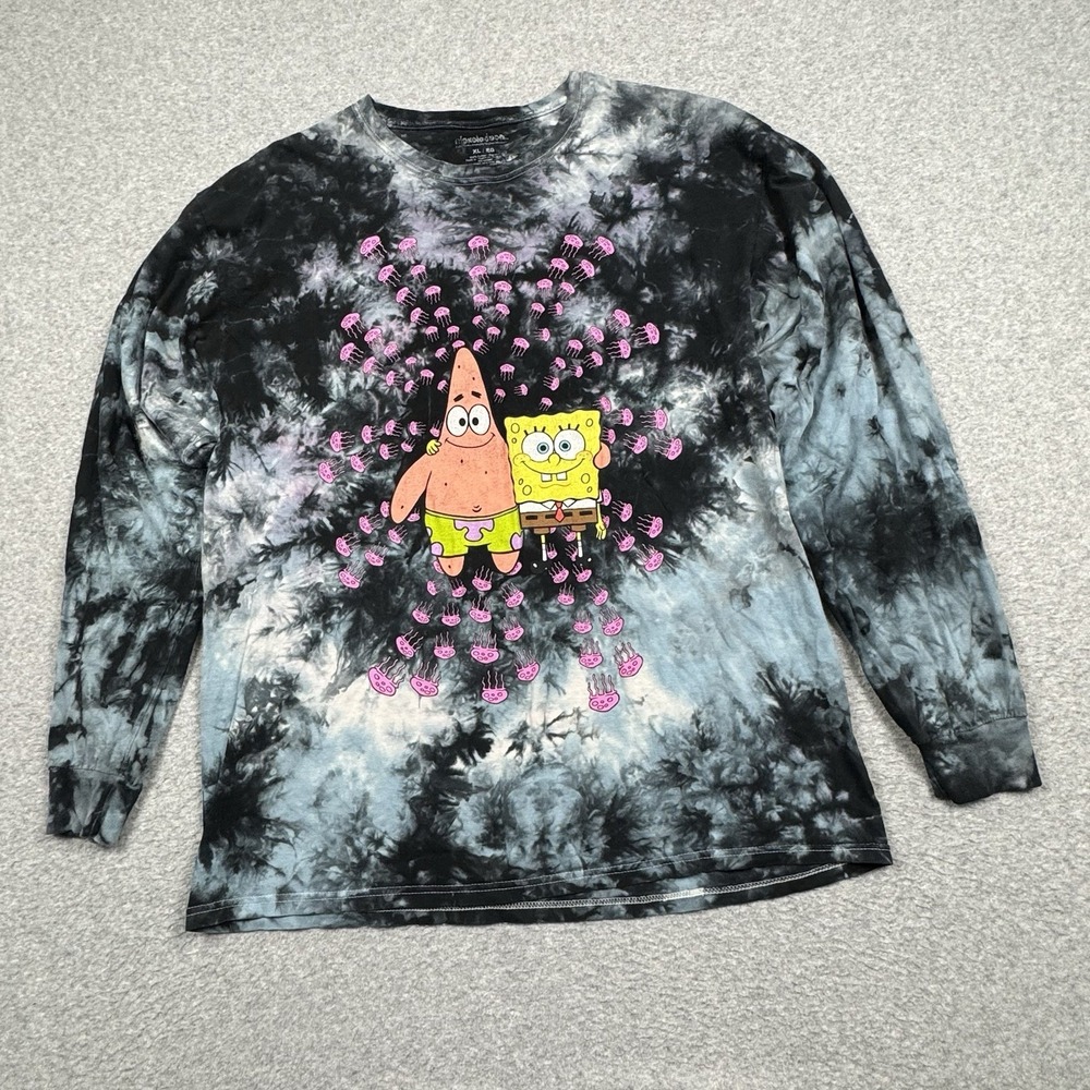 Spongebob Squarepants Tie-Dye T-Shirt XL Patrick Jellyfish Nickelodeon Cartoon
